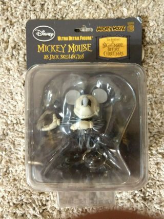Rare Mickey Mouse As Jack Skellington 3 " Action Figure Medicom Toys Udf 148