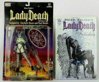 Lady Death Action Figure W/ Bonus One Shot Comic Book Fetishes Brian Pulido