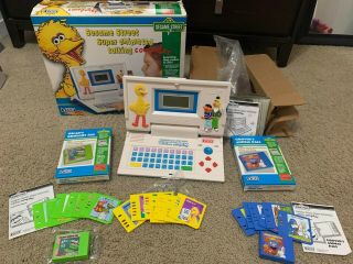 Complete Set - Vtech Sesame Street Animated Talking Computer W/ Boxes Expan