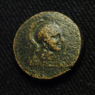 Æ21 Pergamon Mysia post 200 BC Helmeted Athena Rv Nike Wreath Palm 9.  19 gr 21mm 3