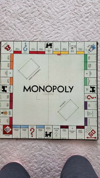 Vintage 1936 Parker Brothers Monopoly Game Board Only