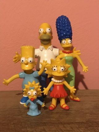 Jesco Bendable Simpsons Figures Complete Family 1990 Vintage Set Of 5,  2