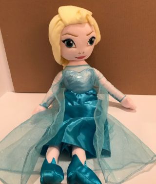 Disney Frozen Elsa Singing Plush Doll 24 " Cuddle Pillow Let It Go W/ Bracelet