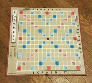 Scrabble Game Board Only 1948 Vintage Replacement Board Piece