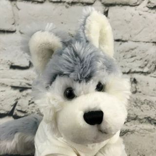 Webkinz Ganz Huskey Dog Plush Gray White Wearing Peace T - Shirt Stuffed Animal 2