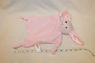 DanDee Pink Easter Bunny Rabbit Plush Security Blanket Rattle Satin Knotted 15 