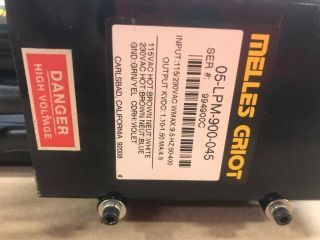 Melles Griot Laser and Power Supply 05 - LHP - 991 and 05 - LPM - 900 - 045,  OPTICS 3