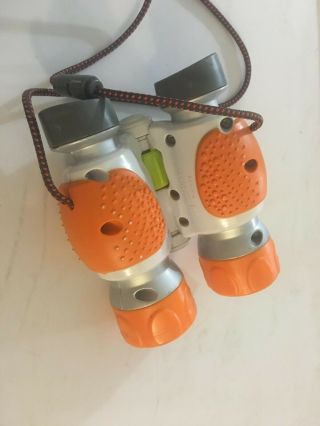 Fisher Price Kid Tough Toy Binoculars White/Orange with Neck Strap 2009 2