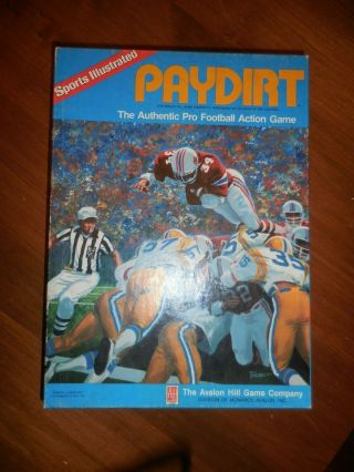 Paydirt Sports Illustrated Football Game Complete Ex.  W/1985 Team Charts & Bonus