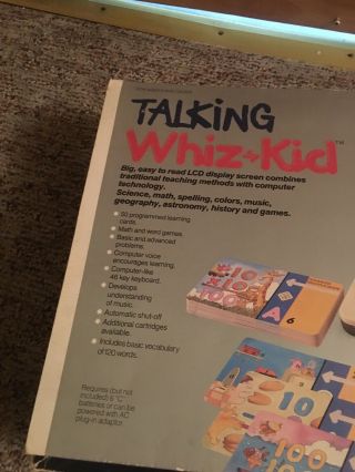 V - Tech Talking Whiz Kid 1987 Computer With 50 Program Cards EUC 2