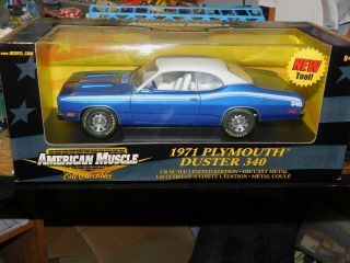 Ertl American Muscle 1971 Plymouth Duster 340 1:18 Blue/white