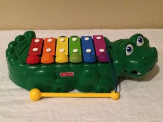 Fisher Price Alligator 2 - In - 1 Xylophone Piano Vintage Musical Pull Toy
