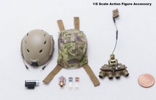 1/6 Dam Damtoys Fbi Hostage Rescue Team Multicam Helmet Gpnvg Set