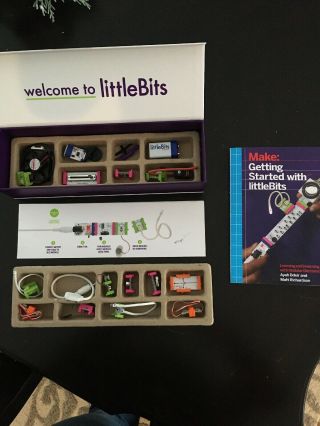 Littlebits Electronics Premium Kit 14 Bits Modules Opened Plus Book