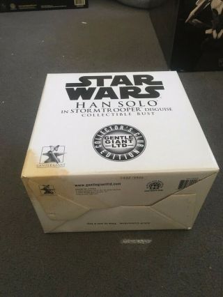 Star Wars Gentle Giant 2005 Han in Stormtrooper disguise Mini Bust.  Stain on box 3