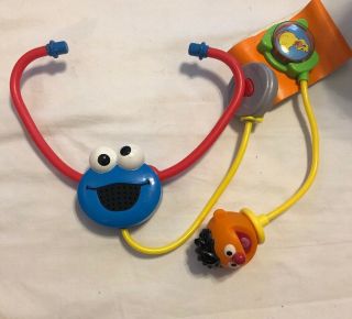 Sesame Street Medical Kit Ernie Cookie Monster Stethoscope Blood Pressure Doctor