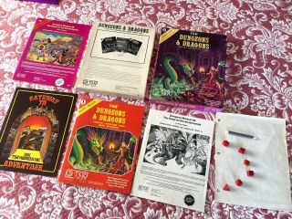 Dungeons And Dragons Basic Set Tsr 1011 1980 Fantasy Adventure Game Red Dice