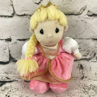 Precious Moments Tender Tails Princess Plush Blonde Soft Doll Pink Dress Toy
