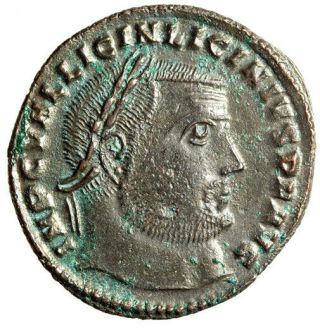 Attractive Portrait Roman Coin Of Licinius I " Jupiter,  Eagle " Certified