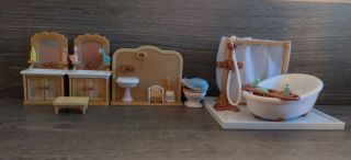 Calico Critters Deluxe Bathroom Set Furniture,  Pre - Owned
