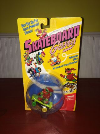 Vintage 1986 Mattel Skateboard Gang Wipeout Top Dog Rev Up Figure Nip