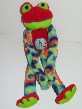 Toadally Funky Frogz Plush Hanging Frog Chill Out 36 " Tie Dye Peace Sign Stuffed