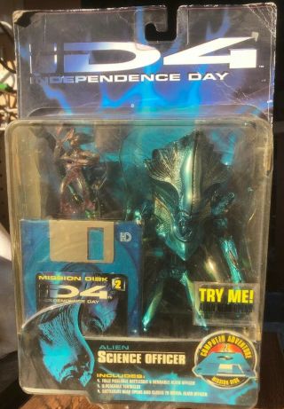 Vintage 1996 Independence Day Id4 Alien Science Officer Action Figure Rare