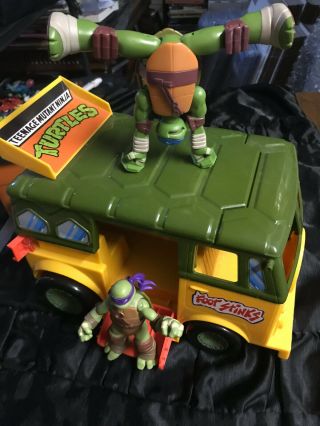 Party Wagon Van 1989 Teenage Mutant Ninja Turtles Tmnt W/ Leonardo And Donatello