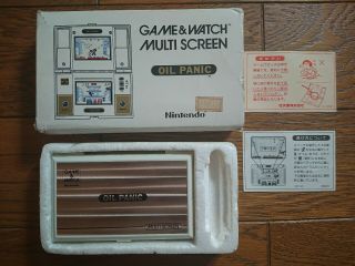 Nintendo Game And & Watch Oil Panic W/ Box & Papers 1982 Japan