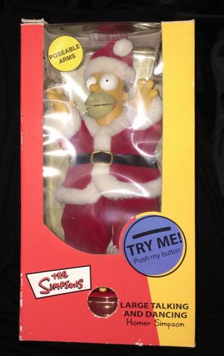 The Simpsons Large Talking & Dancing Homer Simpson Santa Claus 2002 Christmas