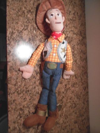 Disney Toy Story Woody Plush Doll 19 " Tall Pixar Stuffed Andy Printed On Foot