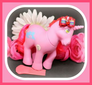 ❤️my Little Pony Mlp G1 Vtg Happy Tails Tabby Cat Unicorn Pink Red Mane❤️