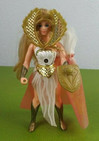 Vintage 1984 Mattel She Ra Princess Of Power Figure W/ Cape & Shield