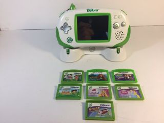 Leapster Explorer Green Digital Game Player With Charging Dock Stylus