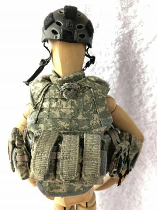 Hottoys 1/6th Modern Us Army Acu Rav Tactical Assault Molle Pouches/helmet Vest