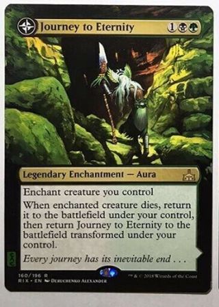 Mtg Altered Art Journey To Eternity Hand - Painted Extension