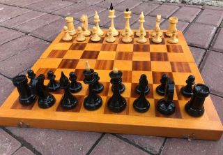Wooden Soviet Chess Set Classic Style 1971 Made Vintage Old Russian Chess Ussr