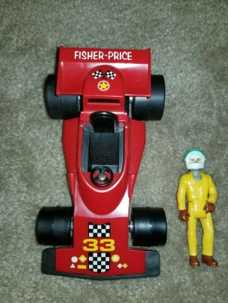 Vintage Fisher - Price 1975 Adventure People Indy Race Car 33 Red W/ Driver
