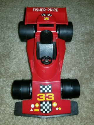 Vintage Fisher - Price 1975 Adventure People Indy Race Car 33 Red w/ driver 3