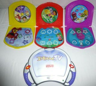 Fisher Price InteracTV DVD Learning System 3 Games Dora Elmo SpongeBob Barney 2