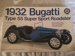 Entex Bugatti T - 55 Sport Roadster 1/20 Scale Open But Bags Vrvhtf