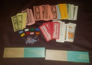 1977 Game Of Life Replacement Cars,  People,  Money And Insurance Policies
