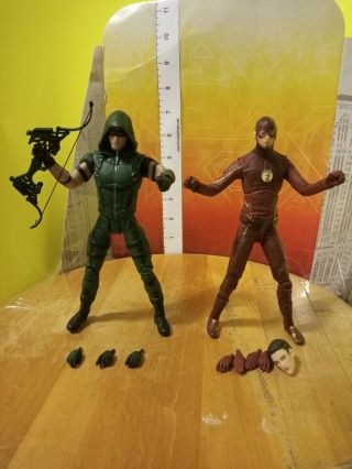 2016 Dc Direct Tv Show The Flash & The Arrow 2 Pack Figure Set Rare Hard To Find