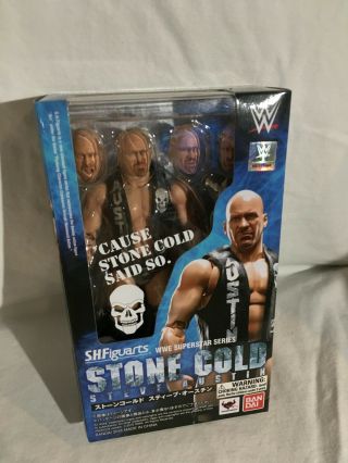 Pre - Owned S.  H.  Figuarts Wwe Stone Cold Steve Austin Action Figure - Complete