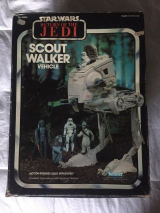 Vintage Kenner Star Wars Rotj 1983 Scout Walker At - St 100 Complete W/ Box