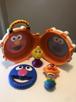Sesame Street Take Along Band Musical Instruments Elmo Cookie Drums Music Toy