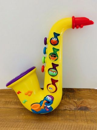 1999 Sesame Street Cookie Monster Musical Saxophone Mattel Toy Vtg