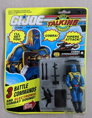 Moc Talking Cobra Commander - Vintage Gi Joe - Complete On Card 1991
