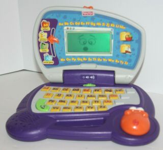 Fisher Price Fun 2 Learn Laptop 2006 Mattel Purple Gray To Learning Orange Mouse