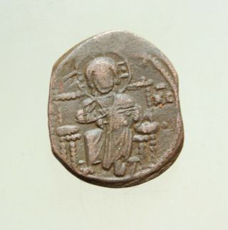 Constantine Ix Monomachus 1042 - 1055.  Ae26mm Follis.  Anonymous Class D Christ